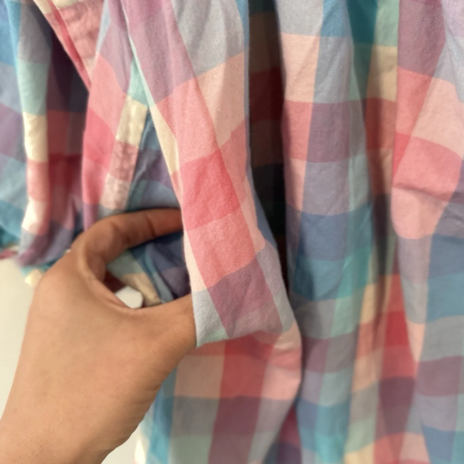 Ophelia & Indigo Anthropologie April Dress in Woven Check Size Medium 2424 Pink - Image 7