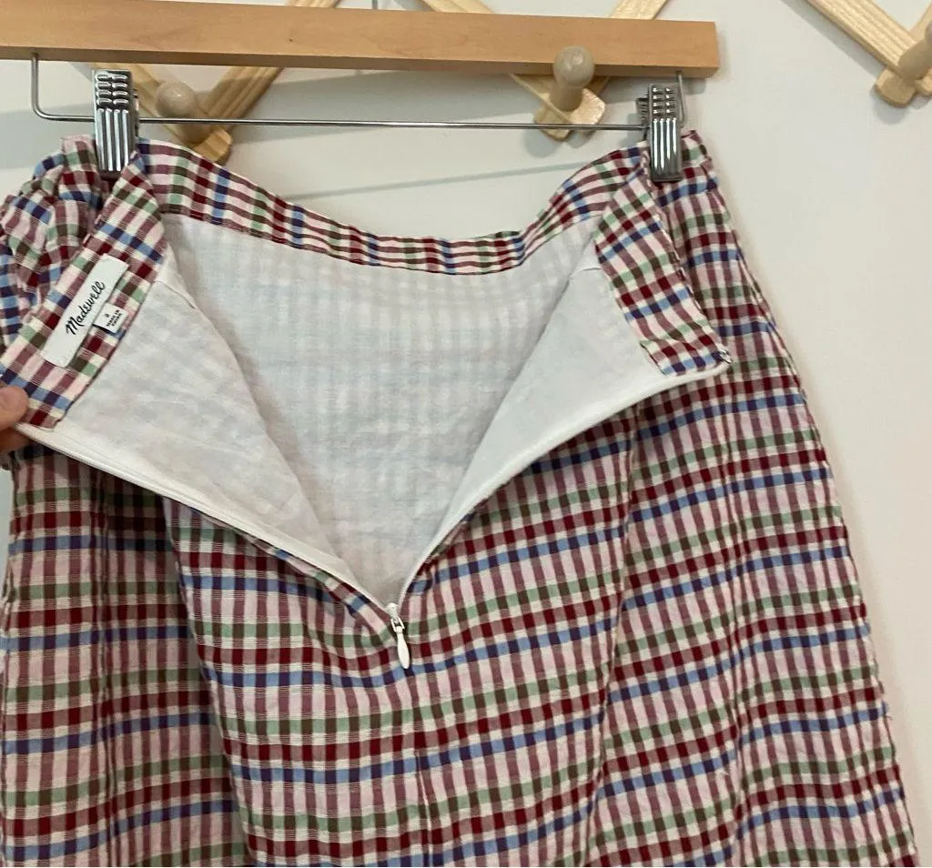 Madewell Sarong Midi Skirt in Rainbow Gingham size 2 - Image 11
