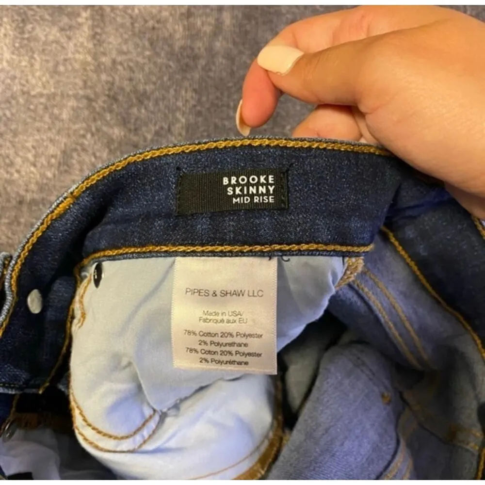 Veronica Beard Brooke Skinny Mid-Rise Bright‎ Blue Cut #318 ( 25/0 ) - Image 4