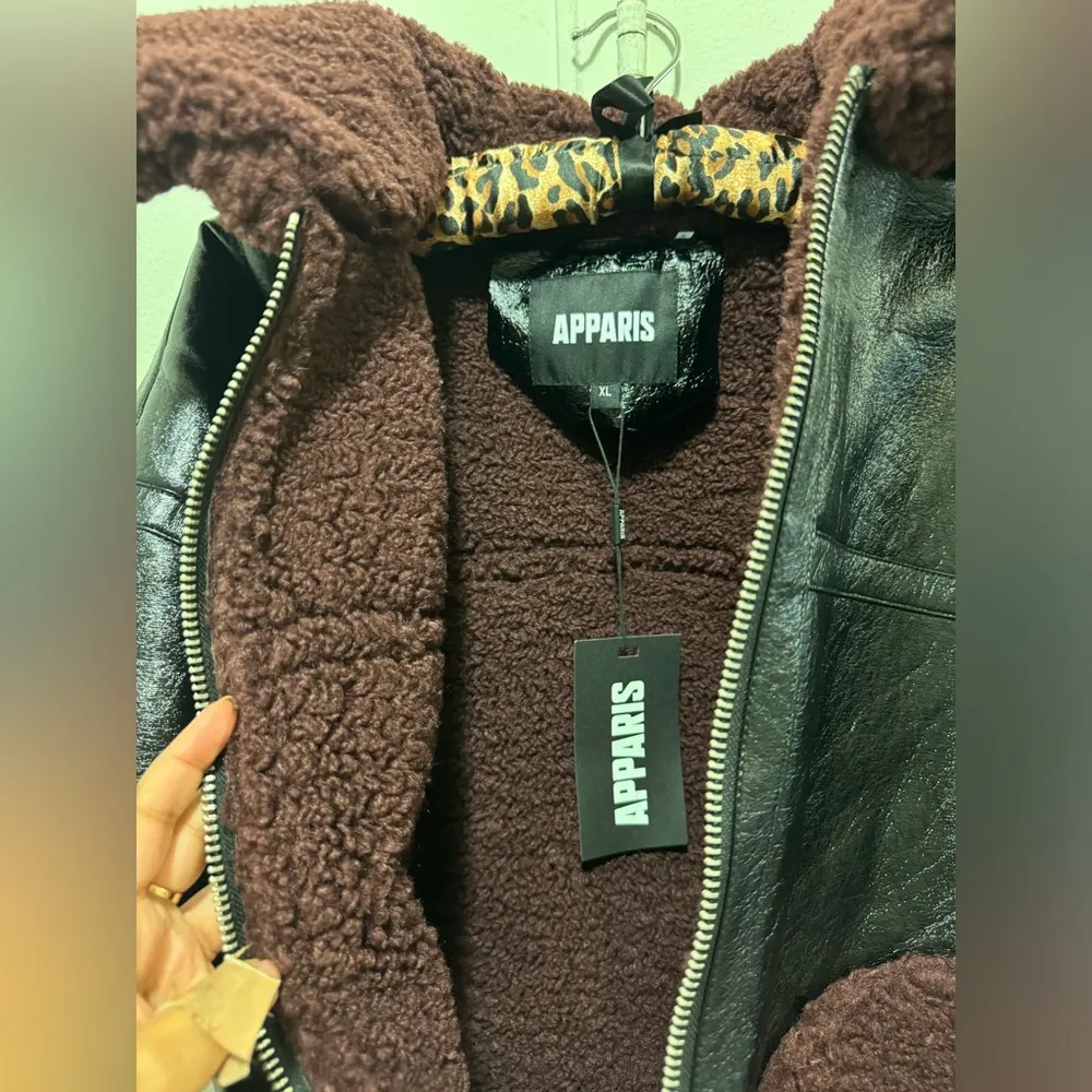 NWT $575 Apparis Catalina Jacket Noir and Burgundy XL Red - Image 9