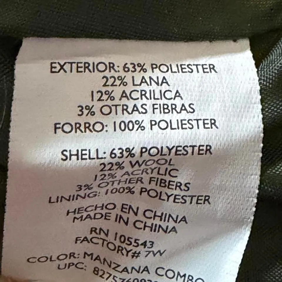 Vintage Daisy Fuentes Green Wool Blend Tweed Blazer - Image 6