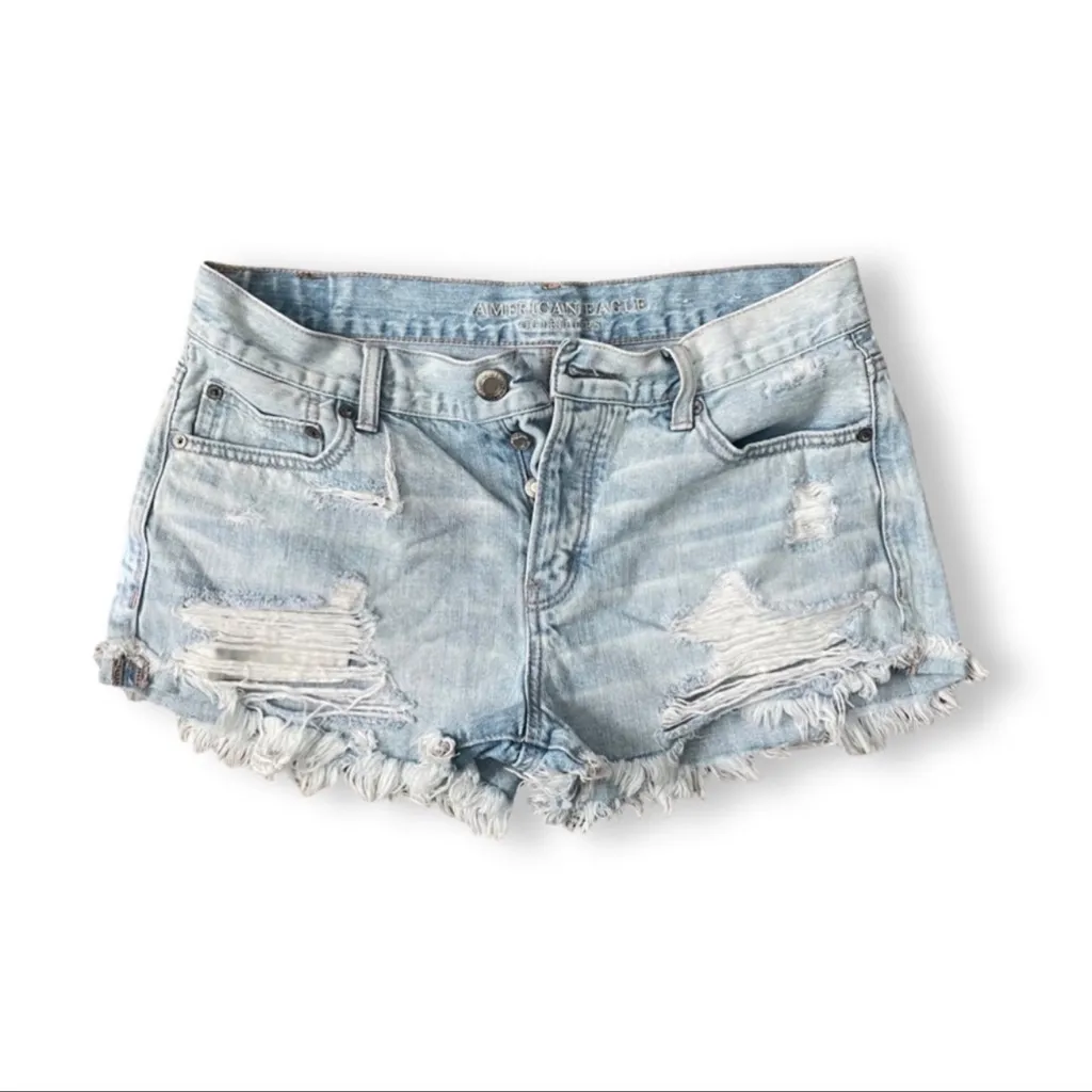 American Eagle Tomgirl Shortie Cut Off Shorts  4 - Image 3