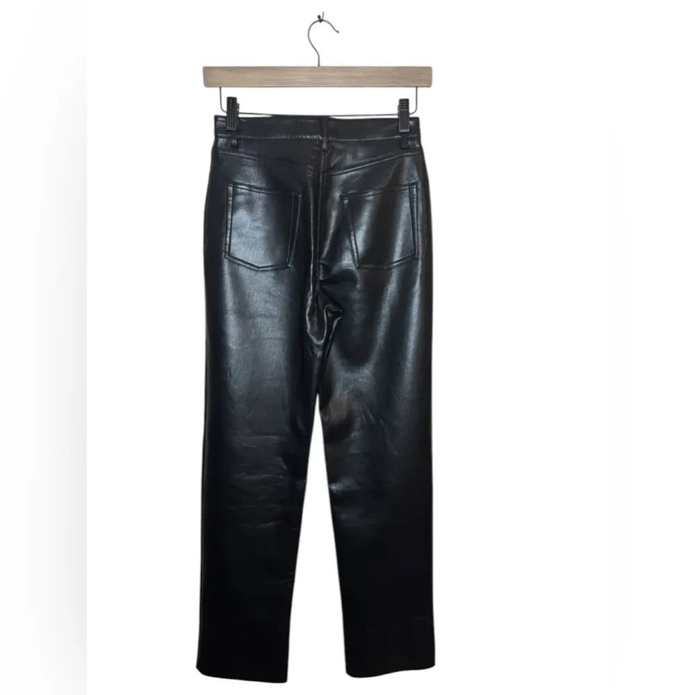 Aritzia Wilfred The Melina Pant Size 0 Black Faux Leather High Rise Straight - Image 4