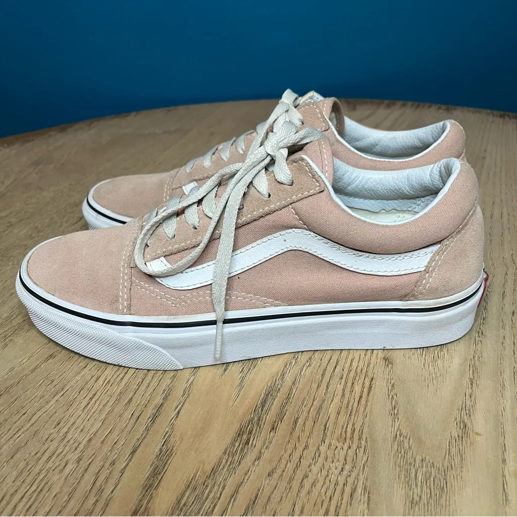 Vans Old Skool Lace Up Low Suede Canvas Sneakers Pale Pink Men’s 6/Women’s 7.5 - Image 3