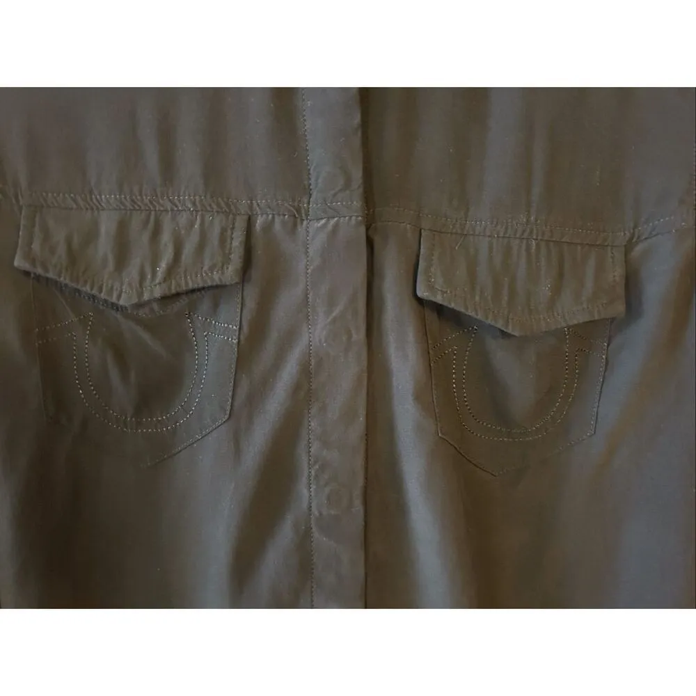 True Religion Georgia Western Black Silk Shirt Snap Button Size XS (5630) - Image 2