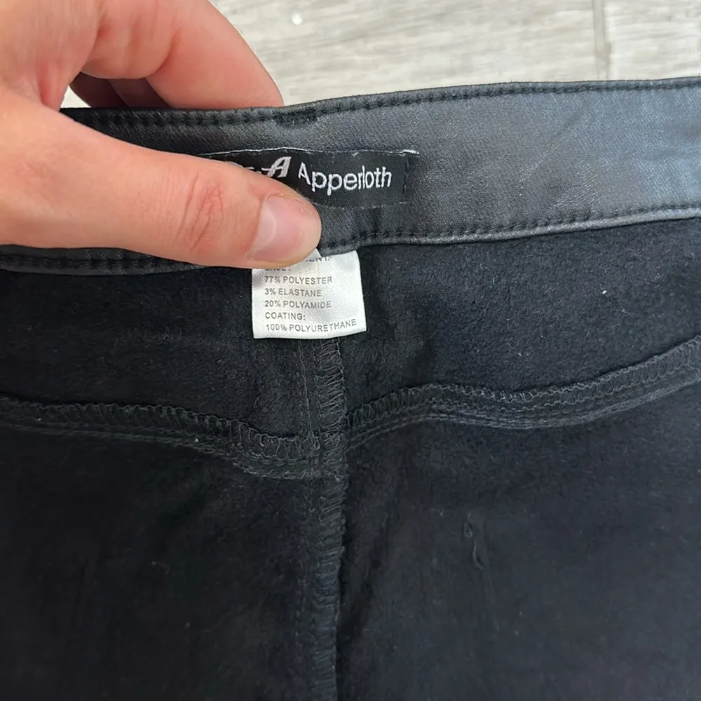 Apperloth High-Rise Black Coated Skinny Pants / Faux Leather / Size S - Image 6