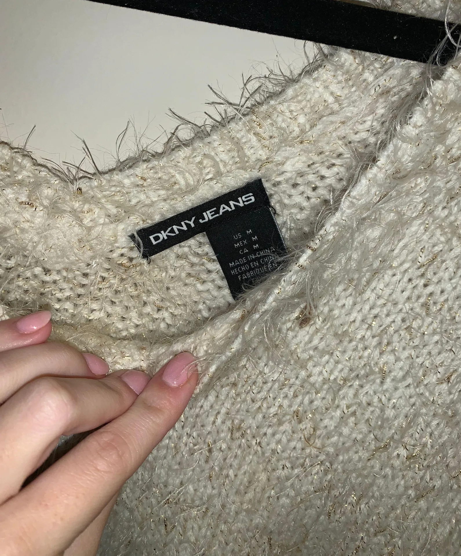 DKNY Fuzzy  Jeans Sweater - Image 4