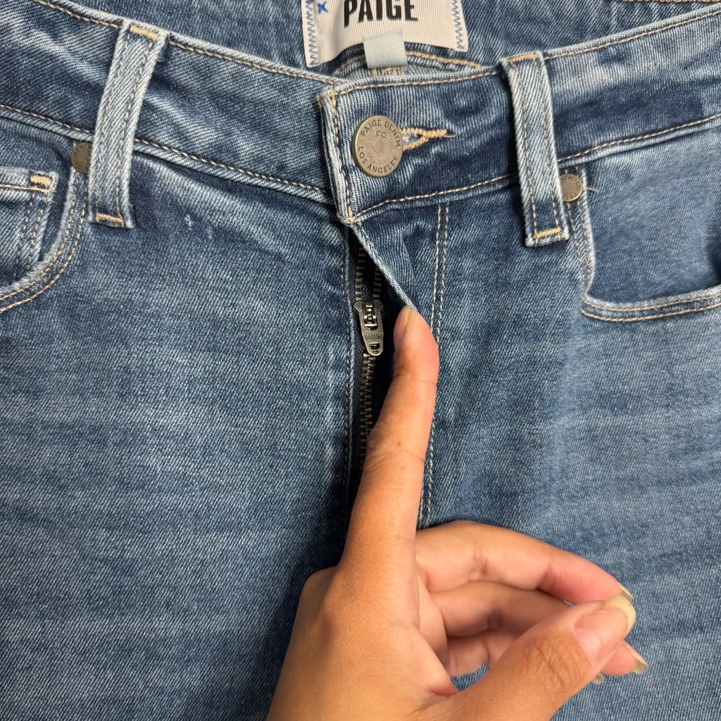 Paige Women's Hoxton Ankle High Rise Skinny Bessie Destructed Wash‎ Size 27 - Image 4