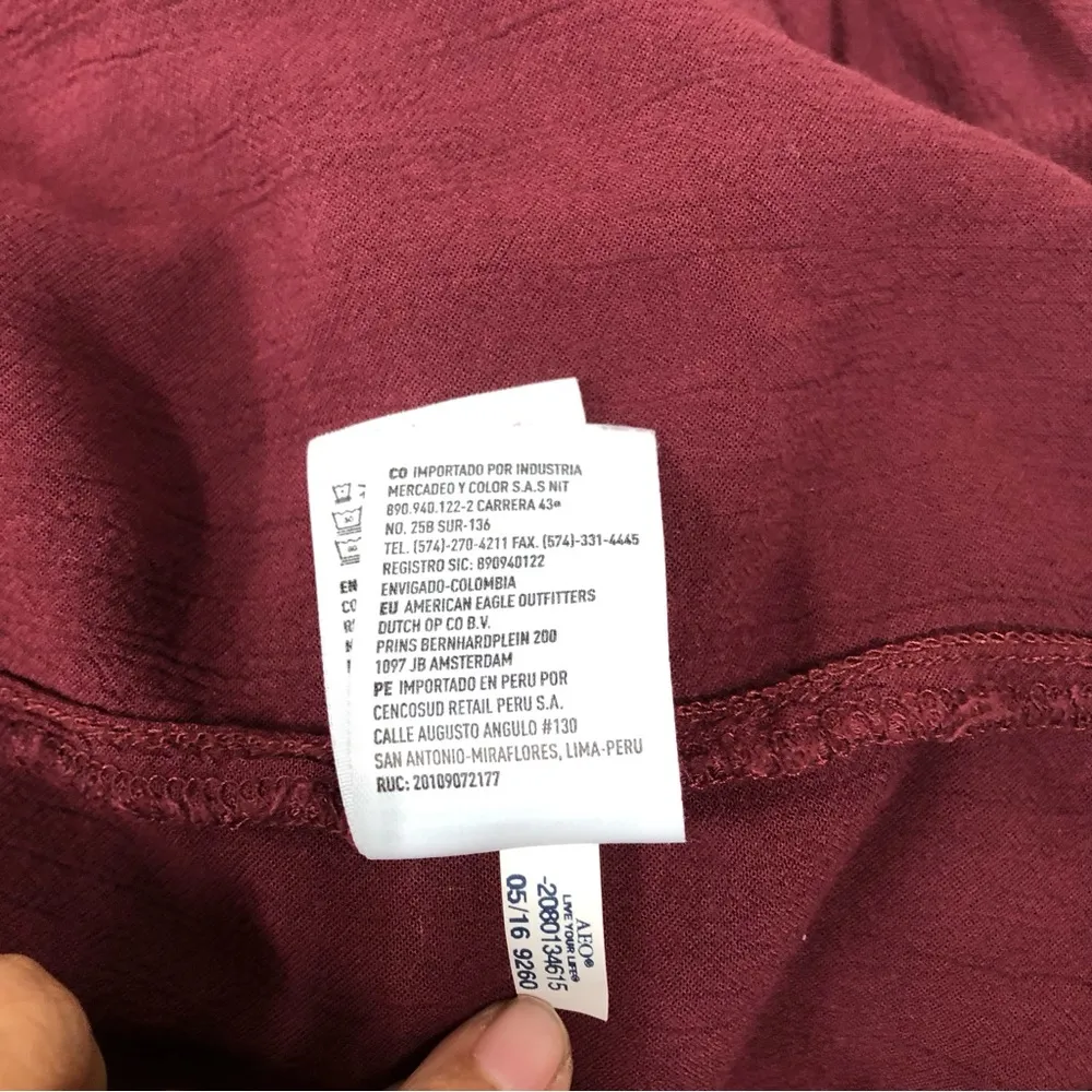 American eagle maroon dress tunic top with lace cutouts women’s XS - Image 5