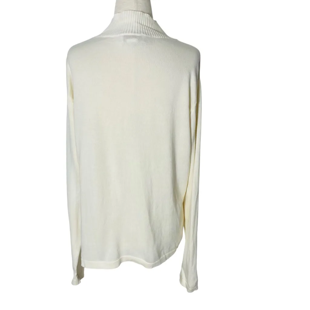 VINTAGE TALBOTS Beige Mock Neck Sweater Knit Top - Image 6