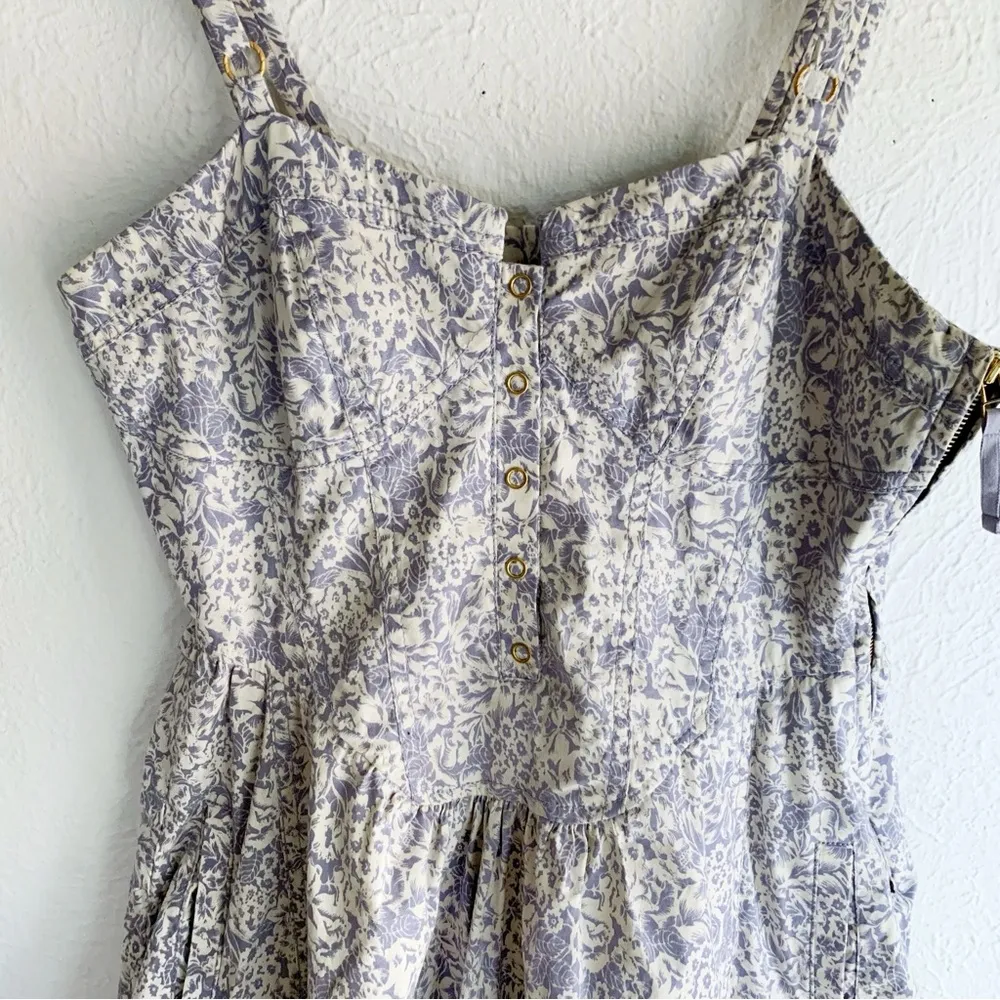 Leifsdottir Bustier Lace Up Floral Dress Sz 2 Cottagecore - Image 3