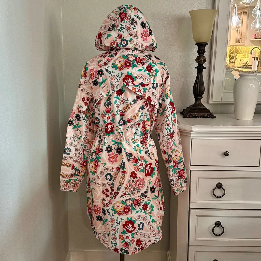 Vera Bradley Packable Raincoat Prairie Paisley Pink Red Size Small - Image 4