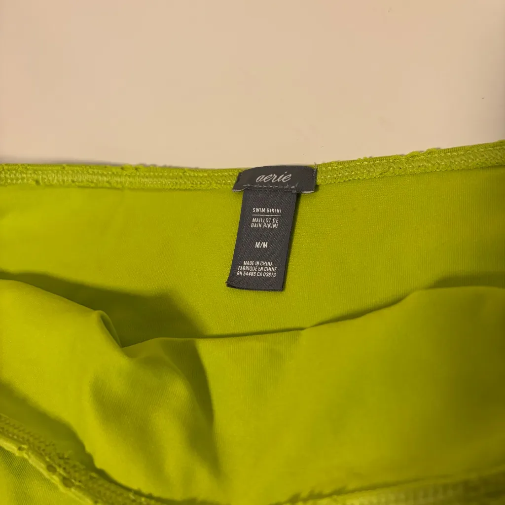 Aerie Perkier Push-Up Crochet Low Rise Bikini Matching Set Lime Green 32 C M - Image 6