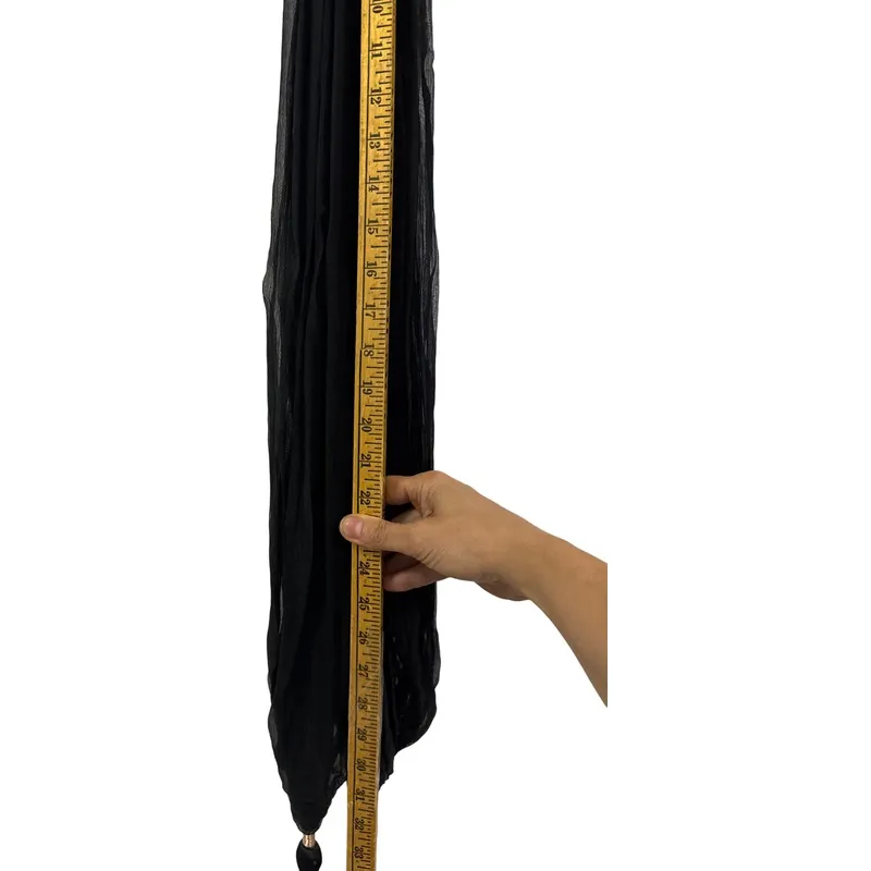 Dressy Nash chiffon 62" scarf with‎ tassels Tan - Image 7