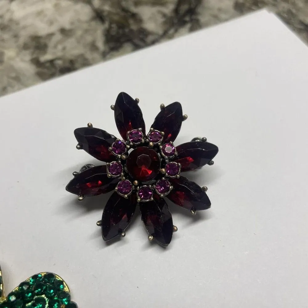 Lot Of 2 Rhinestone Costume Brooch Pins - Image 6