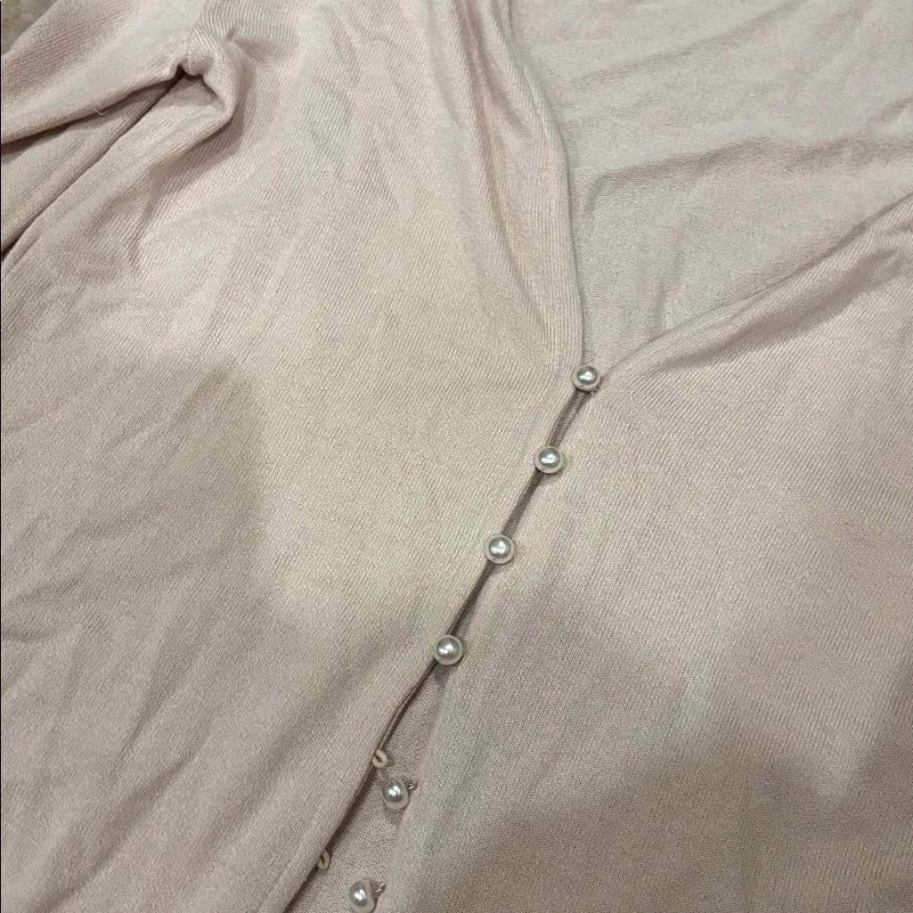 Princess Polly Macy Beige Pearl Button Detail Cardigan - Image 5