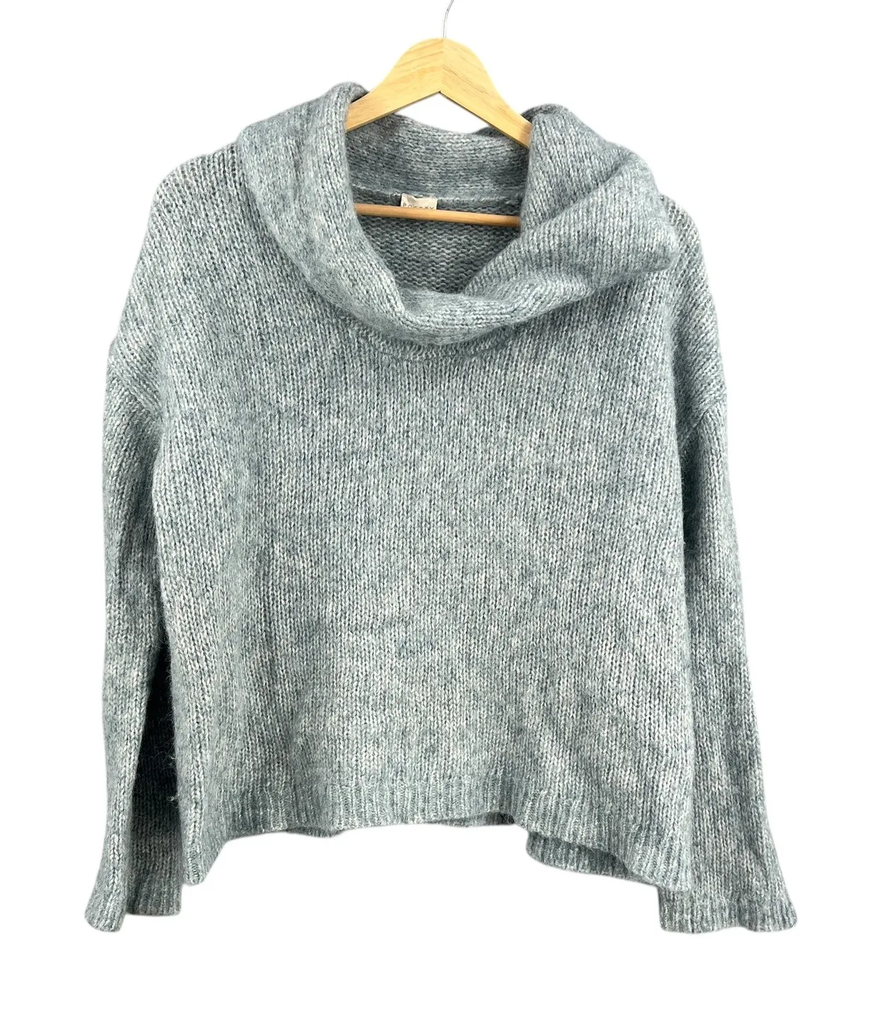 POETRY Light Blue Cowl Neck Alpaca Cotton Blend Sweater Size 10 US - Image 1