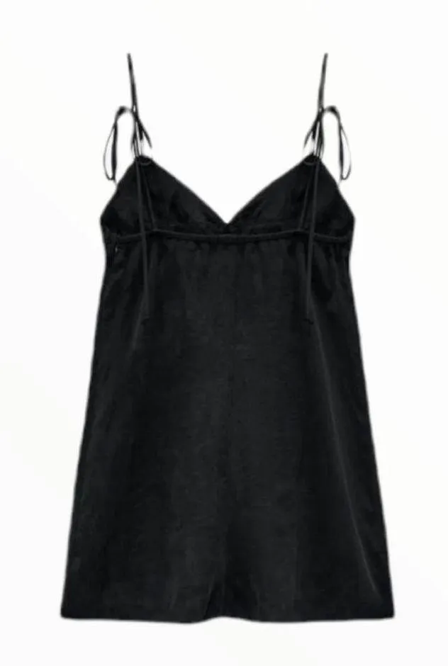 Zara gathered ruched black playsuit - Image 5