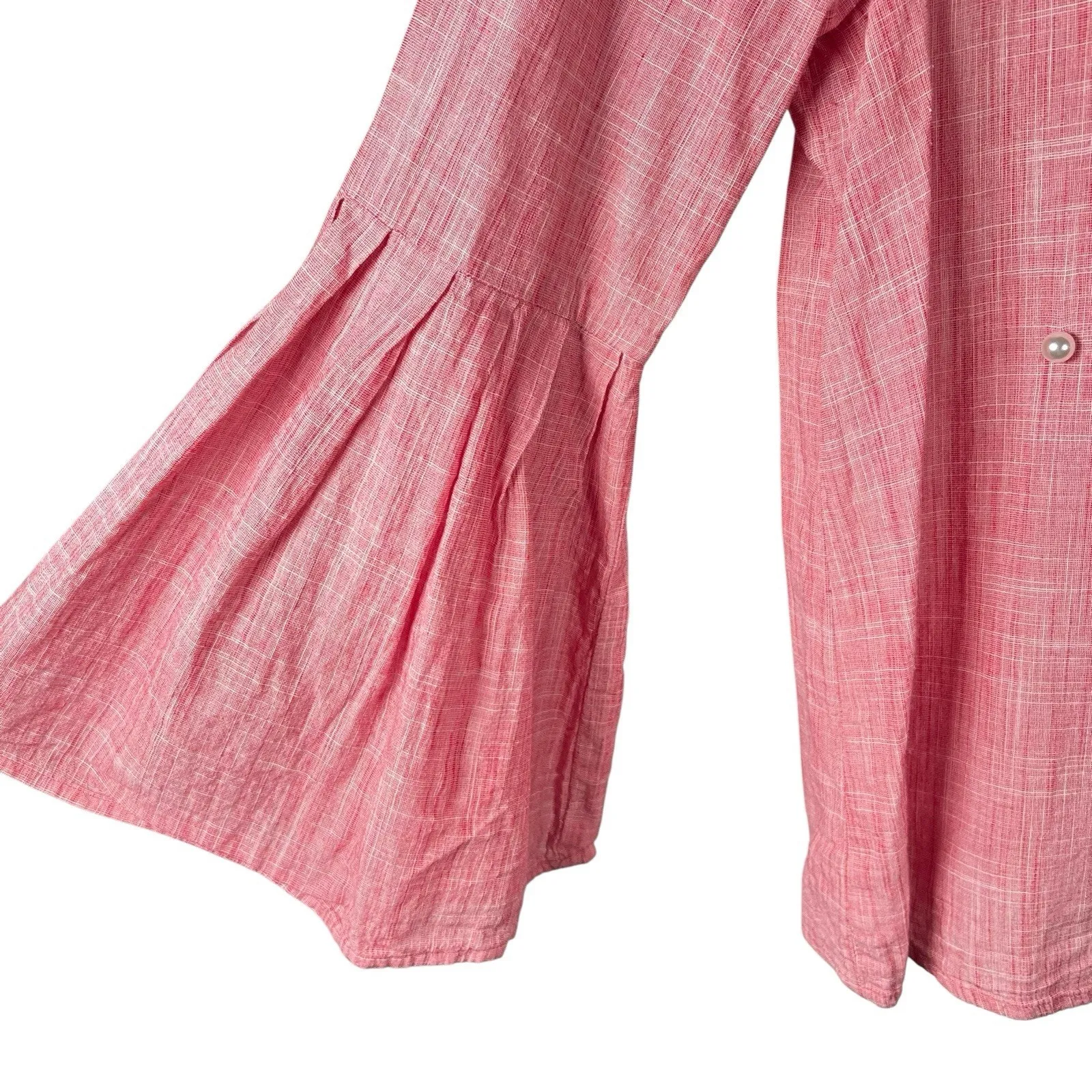 Beach Lunch Lounge Collection Womens Pink Cotton Top Pearl Embellishments Medium - Image 5