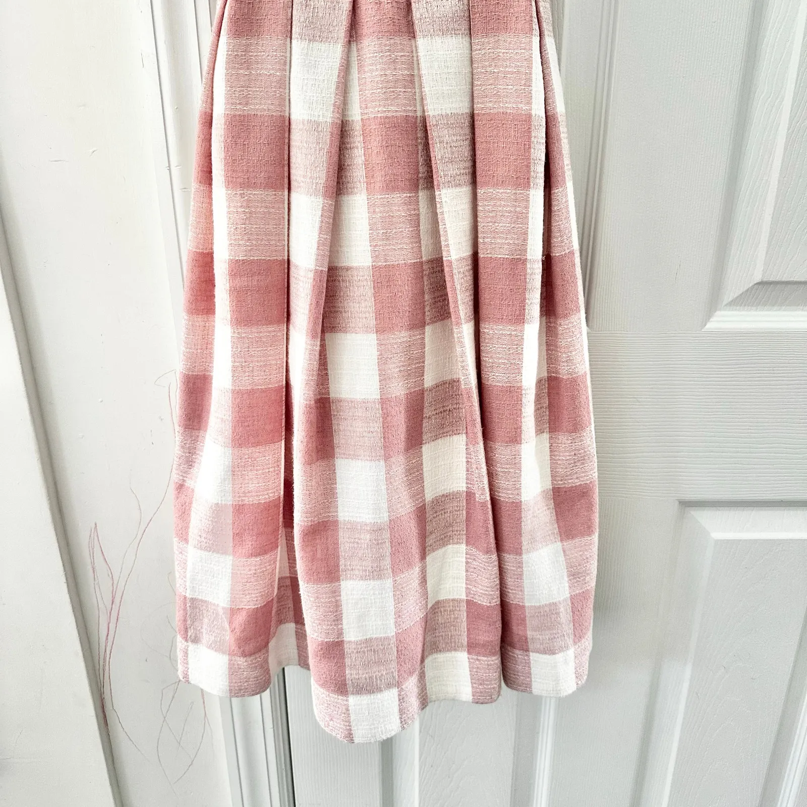 Gal Meets Glam Polly Pink White Gingham Checkered A Line Sun Dress 2 Girly Femme - Image 8