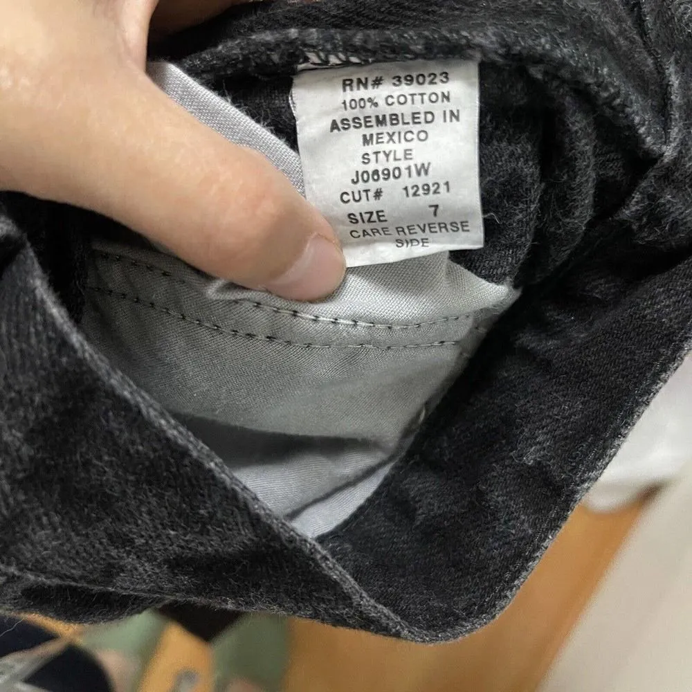 Vintage Action West Black washed High rise straight leg cargo jeans size 7 - Image 6