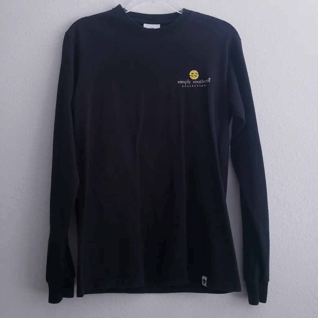 Simply Southern Long Sleeve Sunflower Starry Lights Lake Nights Tee Shirt - Image 2