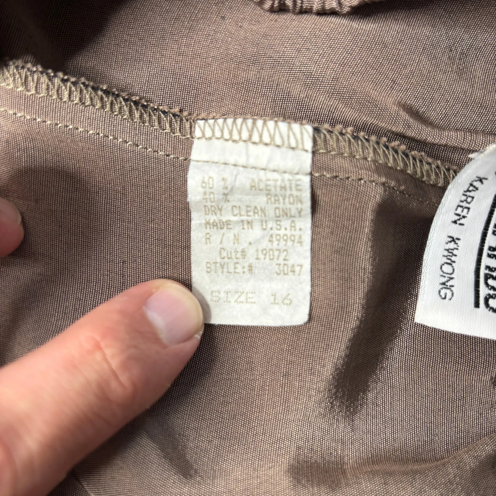 Vintage R & M Richards Karen Kwong Women's Size 16 Brown Lounge Pants USA Made - Image 5