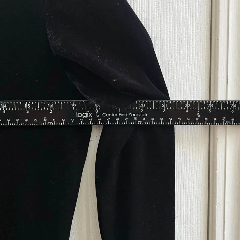 Only Hearts Helena Stuart Black Velour Mock Neck Pull Over Blouse Medium Chic - Image 8