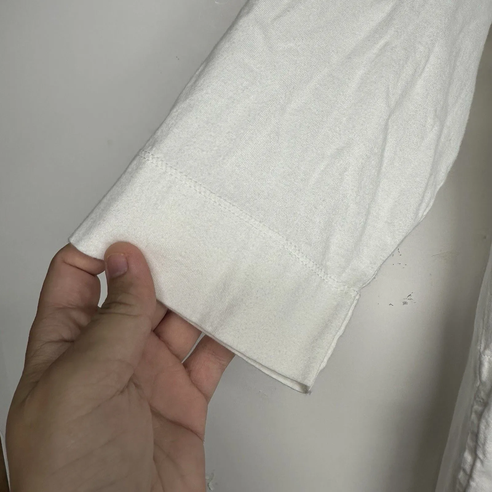 LL Bean womens White hooded long tunic beach cover-up pocket sz Medium - Image 5