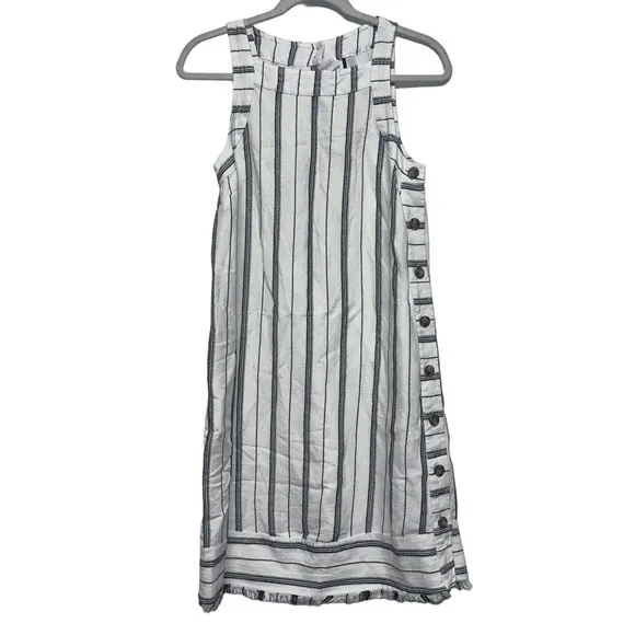 Anthropologie Akemi &‎ Kin Claudia Sleeveless Striped Linen Dress White size 2 - Image 3