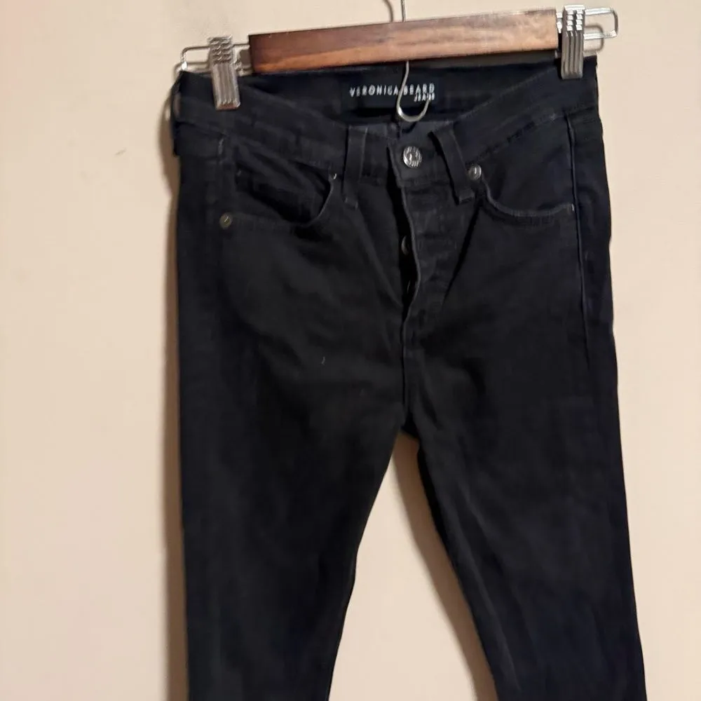 Veronica Beard Debbie Black Skinny Jeans Raven Button Fly- Size 25 0 - Image 4