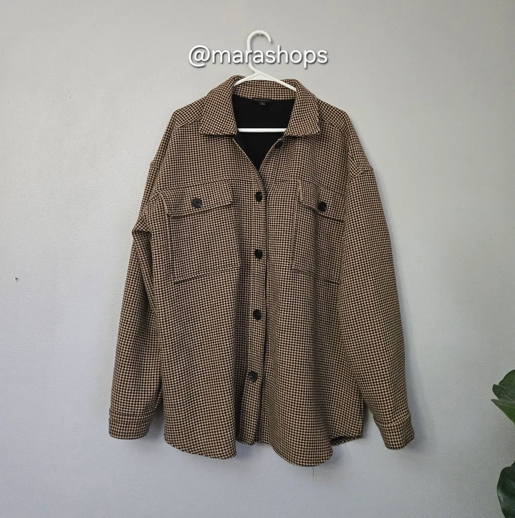 Current Air Houndstooth Printed Shirt Jacket - Image 4