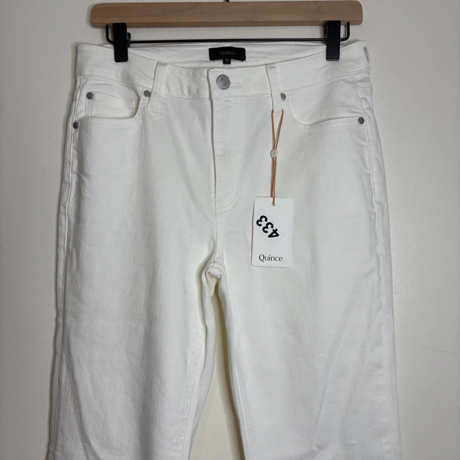 Quince Luna Stretch Flare Jeans Cloud White Size 29‎ - Image 4