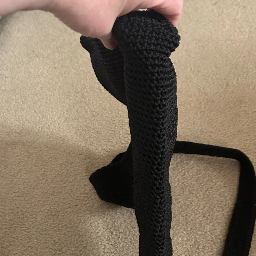 The SAK Y2K Black Crochet Shoulder Bag - Image 11