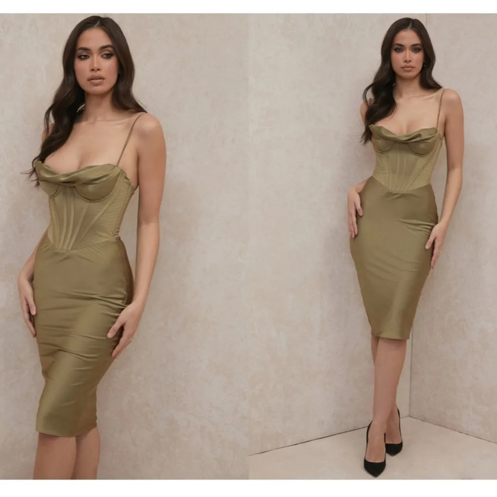 HOUSE OF CB 'Myrna'‎ Olive green Corset Slip Dress /Size XL NWOT - Image 16