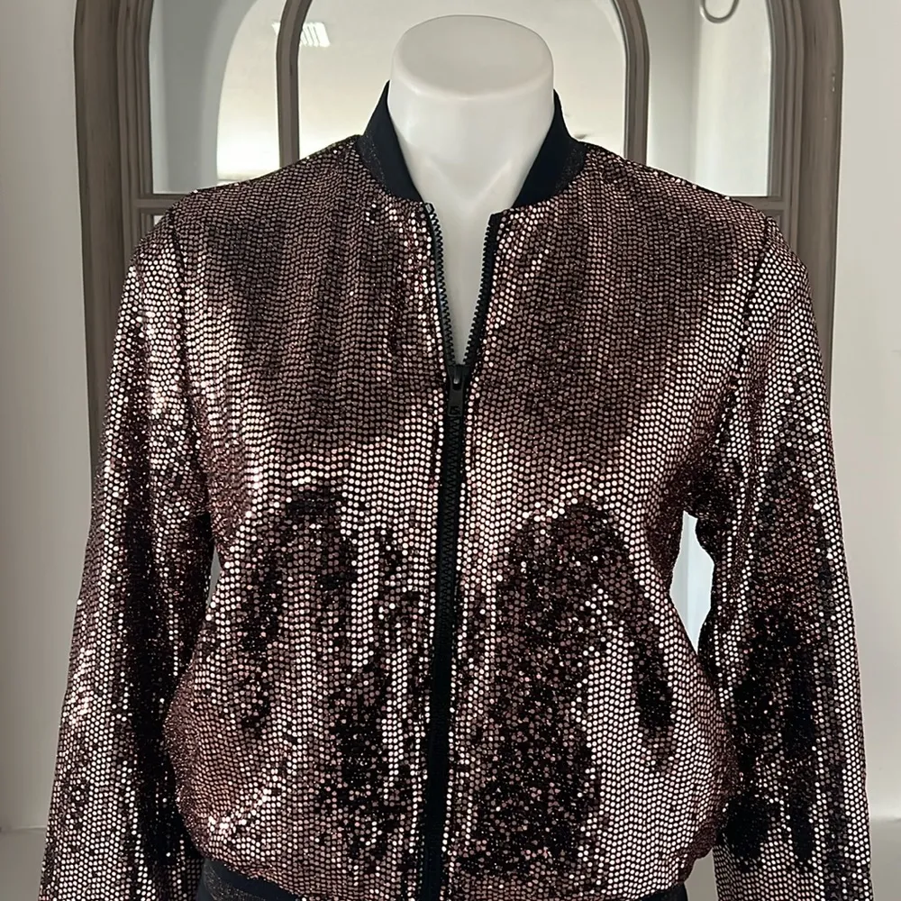 PAM & GELA Rose Mirror Ball Jacket, Size P/XS New w/Tag Retail $275 - Image 3