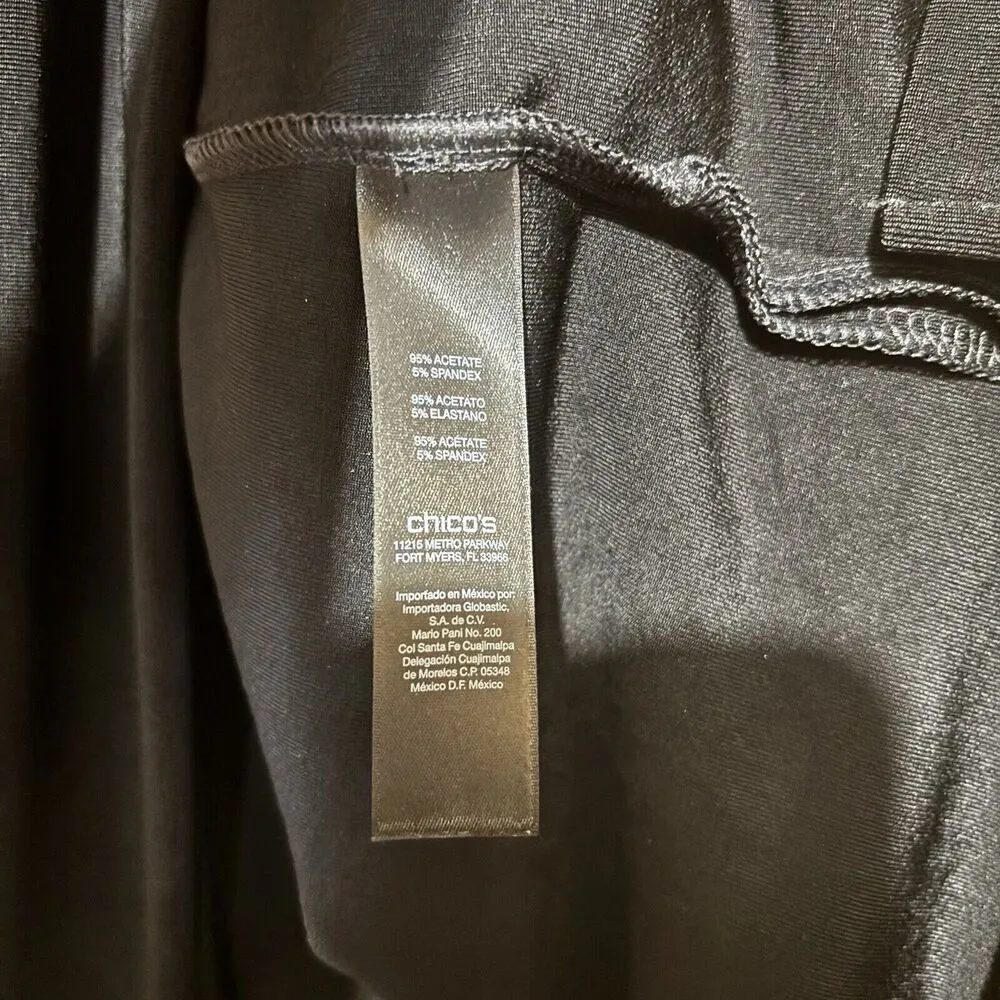 Chicos Travelers Top Womens XL Black Slinky Stretch Square Neck Blouse - Image 8