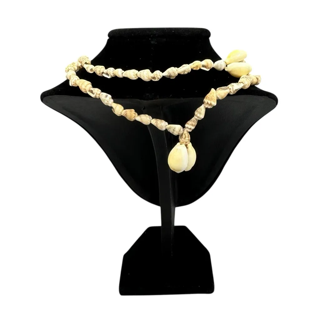 Vintage Cowrie Shell Necklace | Natural Shell Boho Coastal - Image 3
