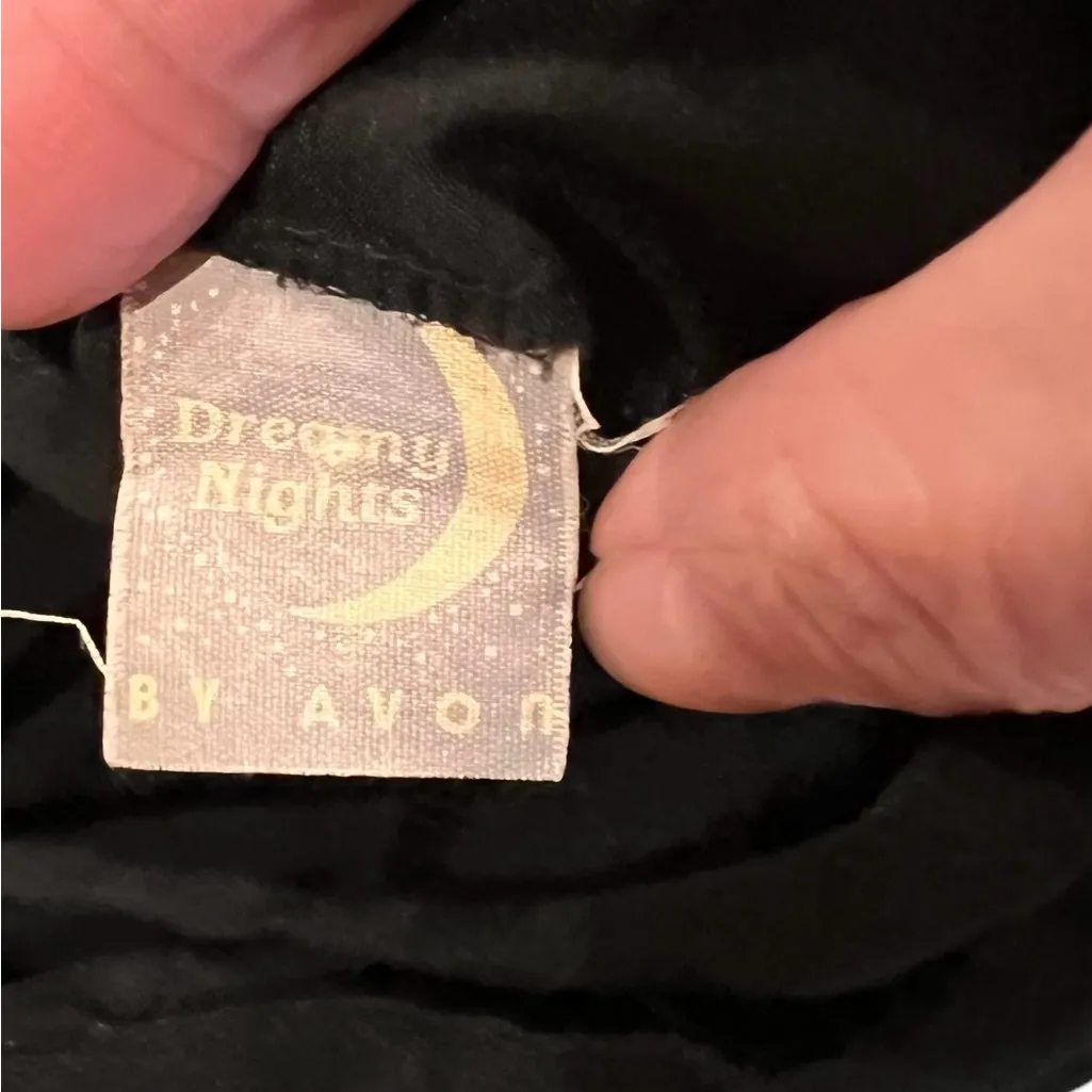 Avon Slip Dress Vintage 90s Y2K Black Long Side Slit Size Large 16/18 Womens - Image 6