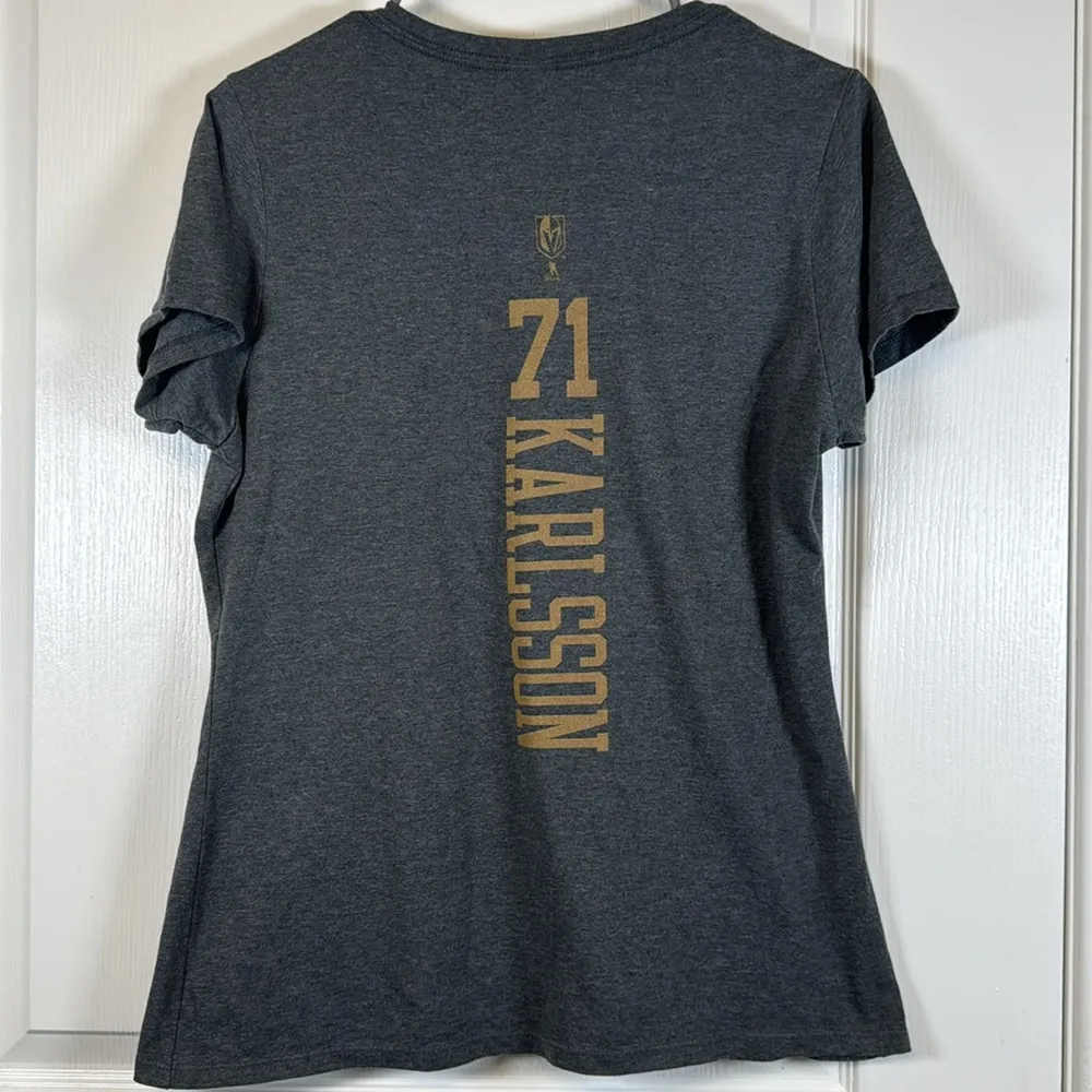 NHL Fanatics VGK NHL Vegas Golden Knights Gray V-Neck Shirt Large EUC #2502 - Image 5