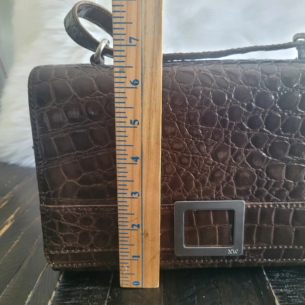 Nine West Croc Embossed Crossbody Purse - Image 9