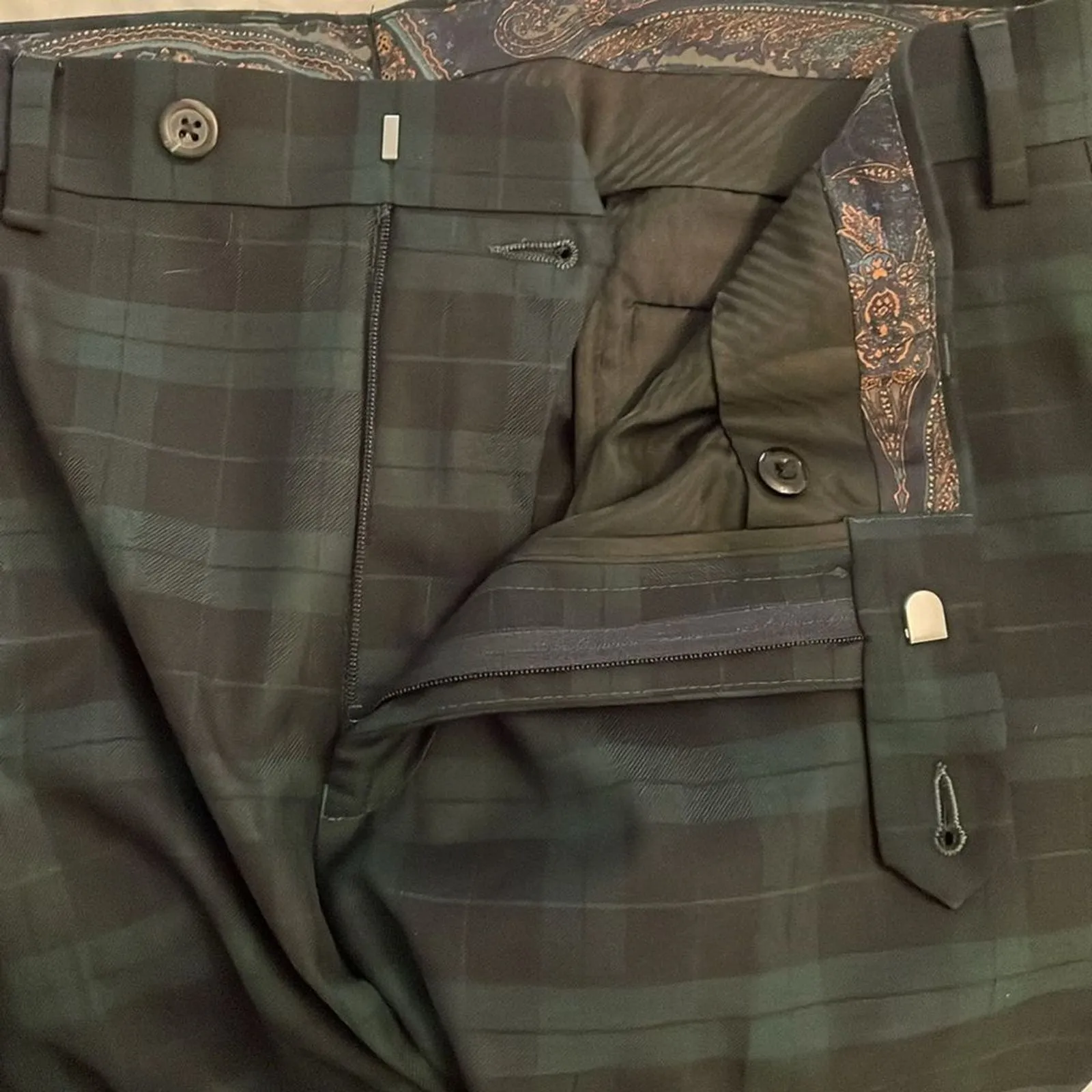 Lauren Ralph Lauren Green Tartan Plaid Trouser Pants Womens Size 36x24 Hemmed - Image 12