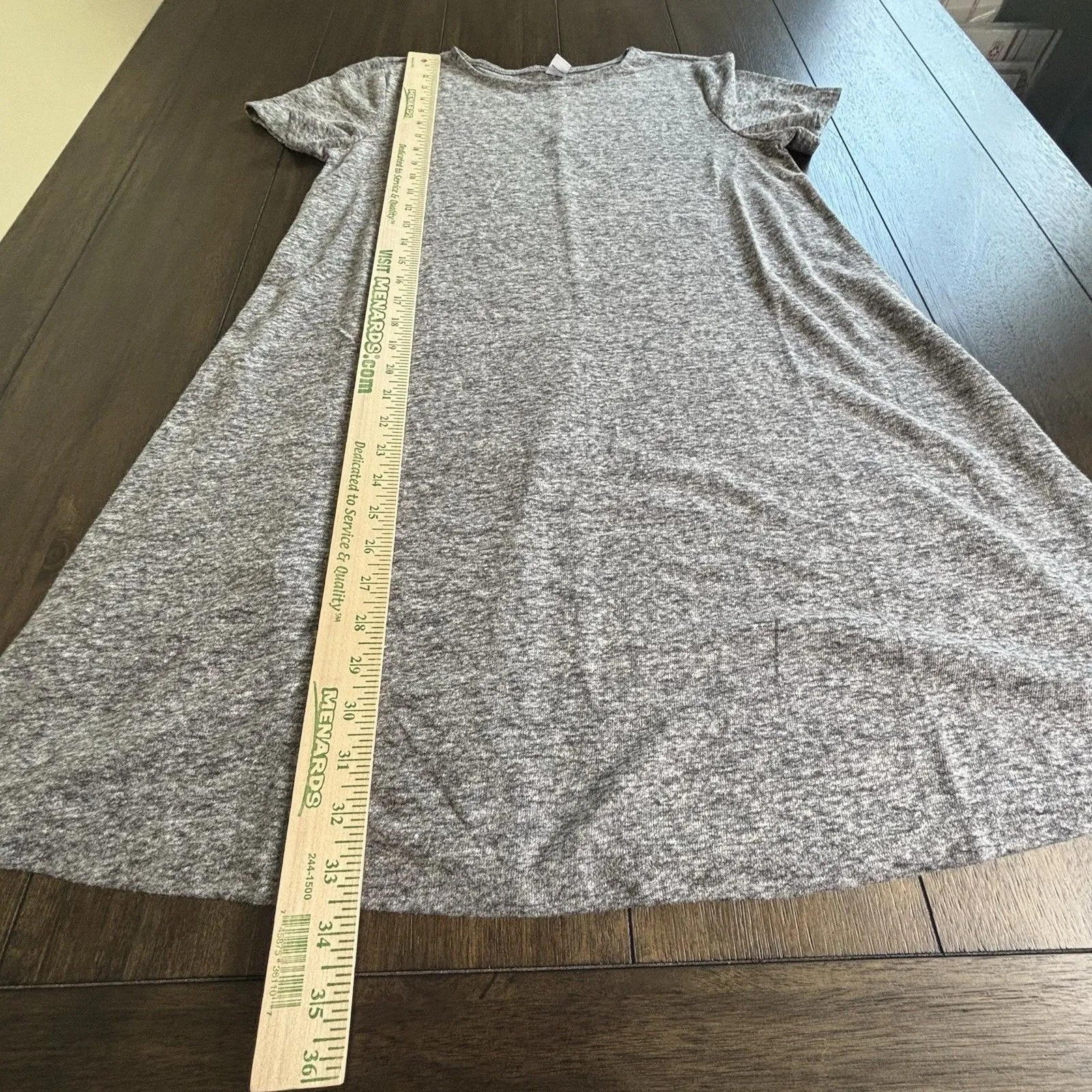Old Navy Women’s Medium Heather Gray Linen Blend Knit Swing Dress Short Sleeve - Image 4