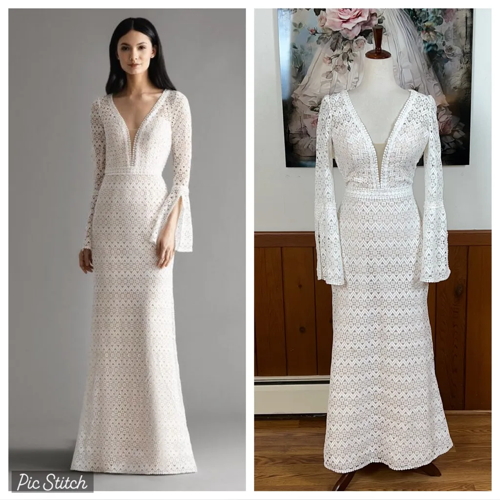 Gorgeous Ti Adora by Allison Webb Riley Crochet Lace Wedding Gown! White Size 8 - Image 2