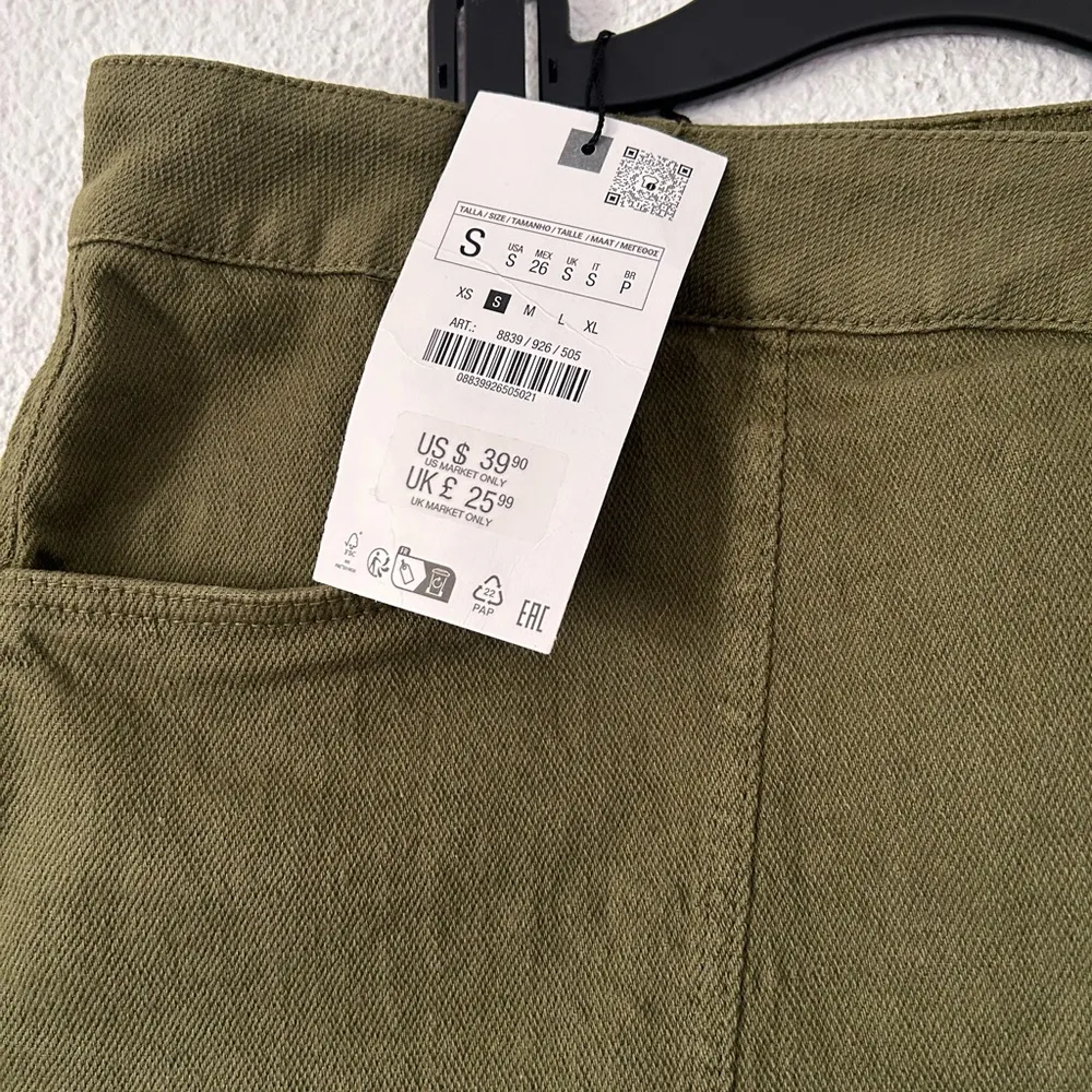 Zara denim wrap skort in dark green sz  small nwt - Image 6