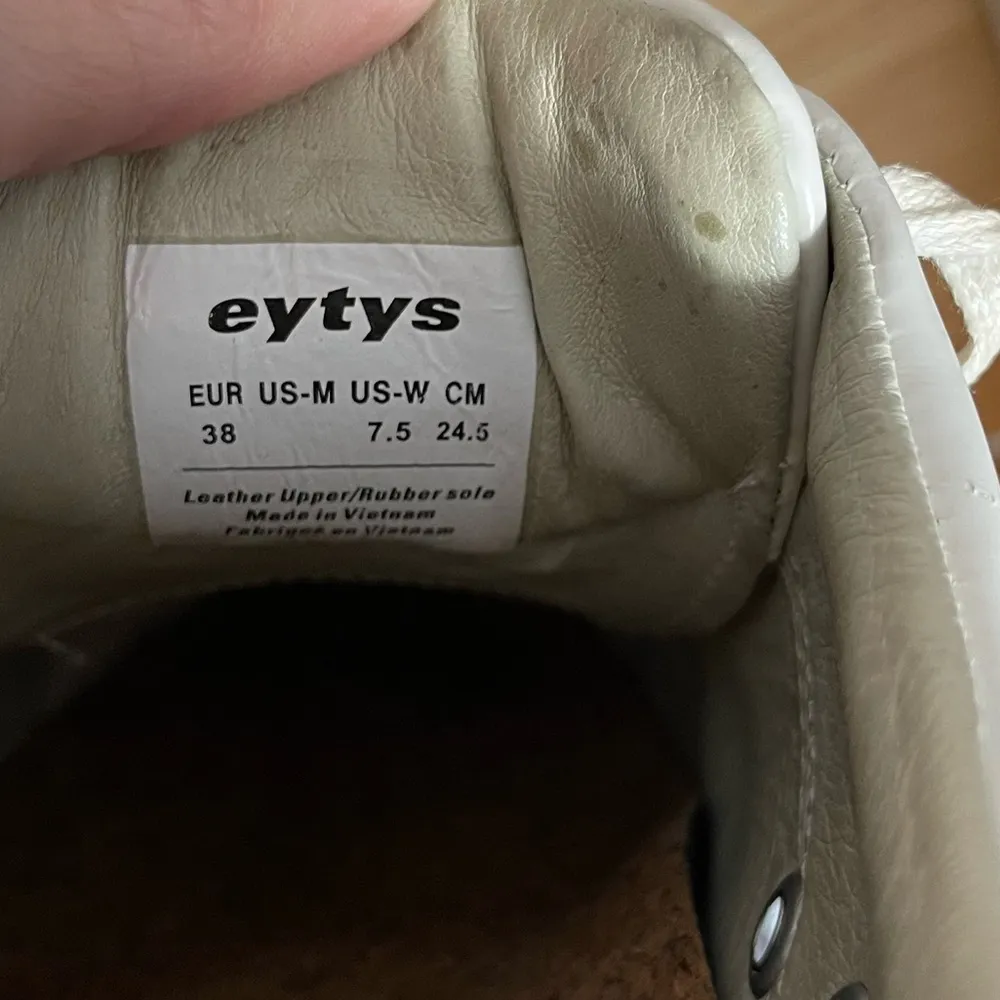 Eytys White Leather Sneakers Size 7.5 - Image 6