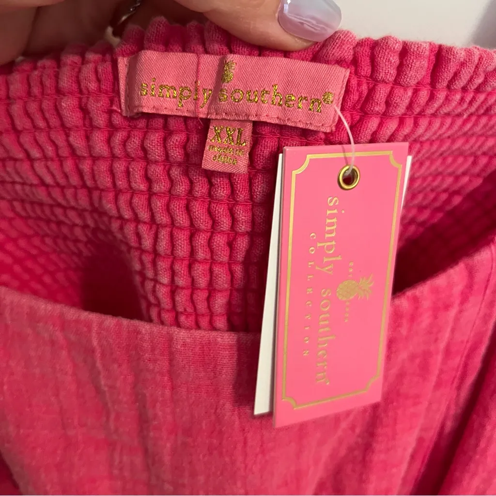 NEW Simply Southern Summer Dress Plus Size XXL - Pink - Image 6
