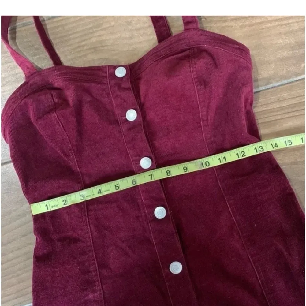 PacSun Red Buttoned Mini Corduroy dress - Image 9