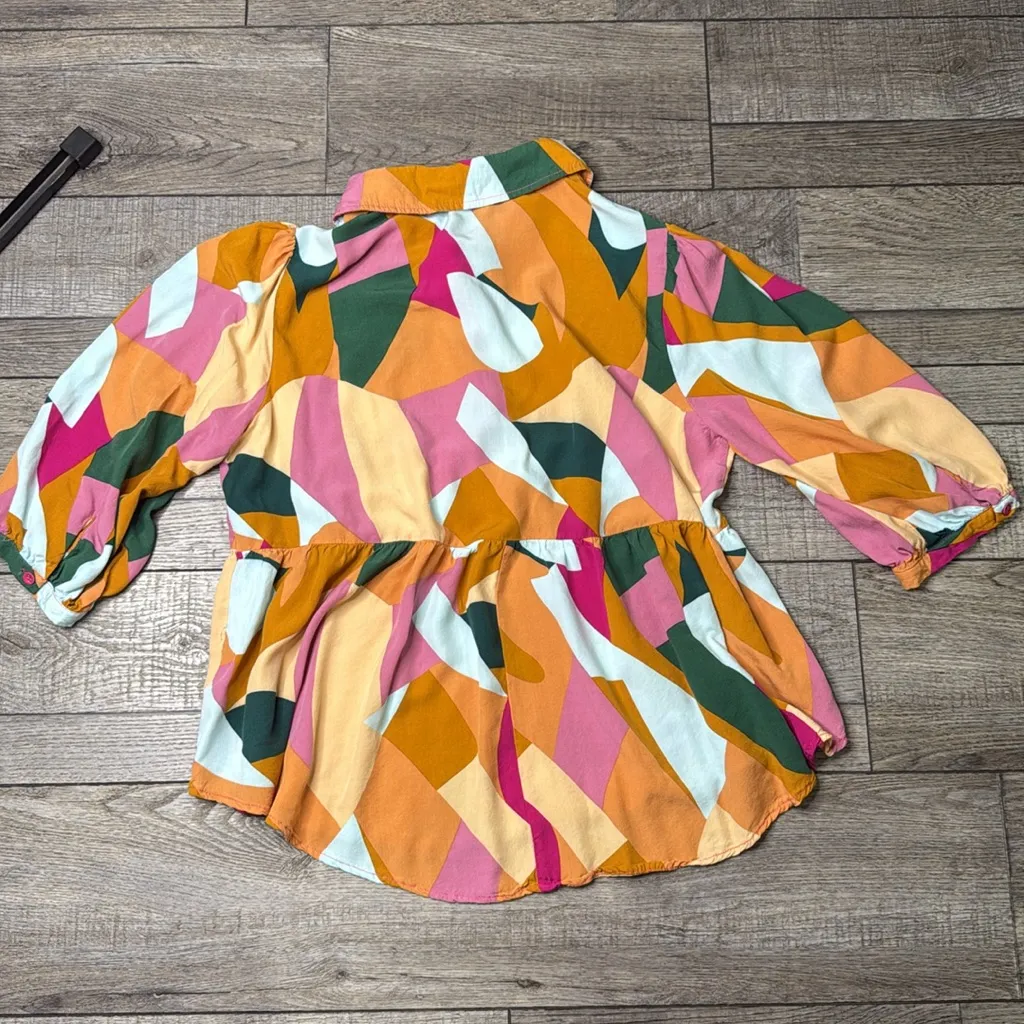 Umgee Multicolor Abstract Button-Up Blouse - Image 7
