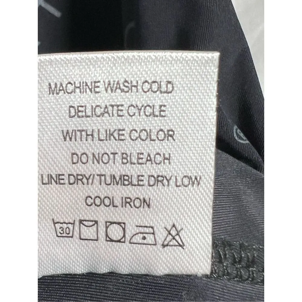 Monat Women’s High Neck All Over Logo Print Bodysuit Black Size Large NW… - Image 5